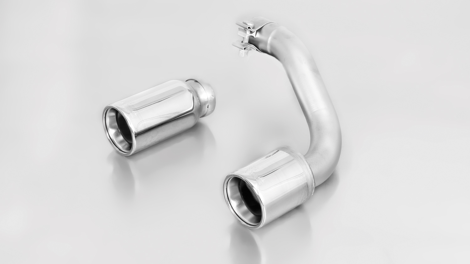 tail pipe set 2 tail pipes Ø 90 mm, chromed, with slip connection