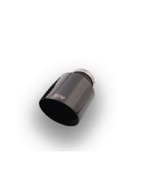 1 stainless steel tail pipe pipe Ø 102 mm angled (shorter length 145 mm), straight cut, Black Chrome, with adjustable spherical clamp connection