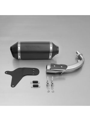 SPORTEXHAUST, complete system no cat. incl. heat protecting shield, stainless steel black