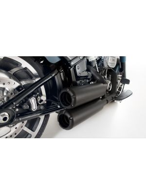 Complete system (2-2) with 2 x CUSTOM exhaust Ø 102 mm incl. cat. (selectable tail pipes), ASC, Stainless steel black, (EC-) approval