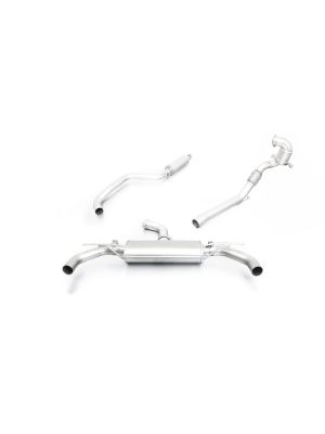 Turbo-back-system dual L/R, Sport exhaust centered with Connection tube, RACING downpipe with sport catalytic convertor (200 CPSI), resonated cat-back front section (selectable tail pipes), NO (EC-) APPROVAL
