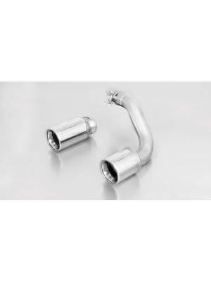tail pipe set 2 tail pipes Ø 90 mm, chromed, with slip connection