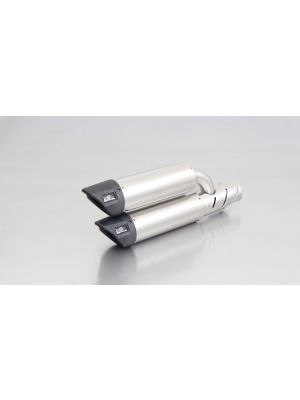 RSC Dual Flow, slip on (muffler with connecting tube no cat.) with heat shield for Vespa GTS 300 ie Super / GTV 300 Sei Giorni, stainless steel, without EC homologation